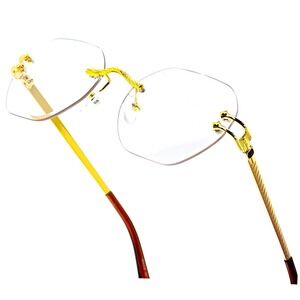 Sunglasses Clear Lens Frameless Outdoor Party Shades Rapper Cholo Gangster Music